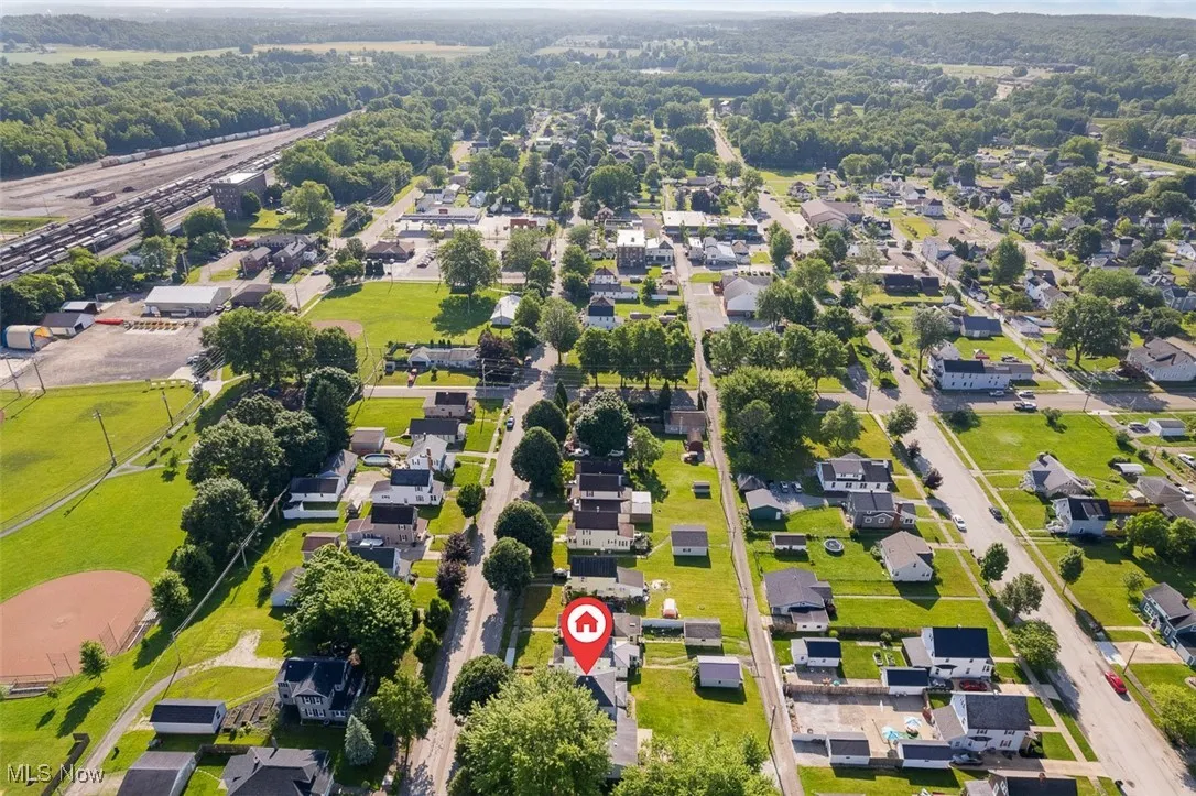 Aerial view of residential area