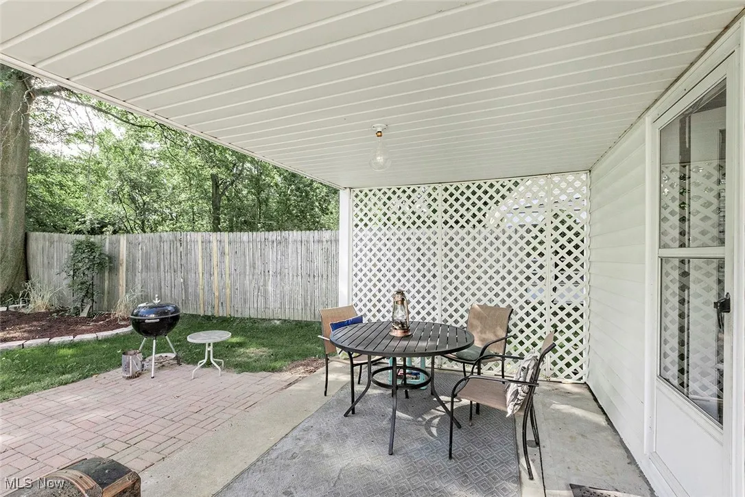 View of patio featuring outdoor dining area