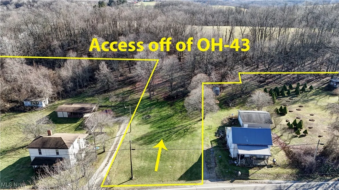 Birds eye view of property with a rural view