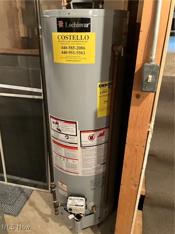 Utilities with gas water heater