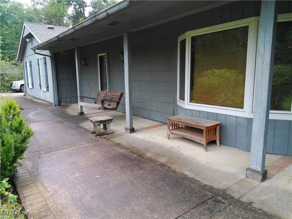 View of covered porch