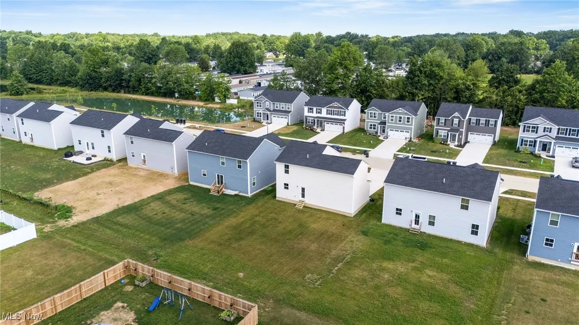 Aerial view of residential area