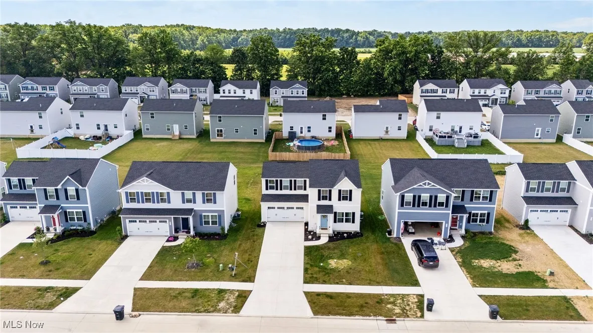 Aerial view of residential area