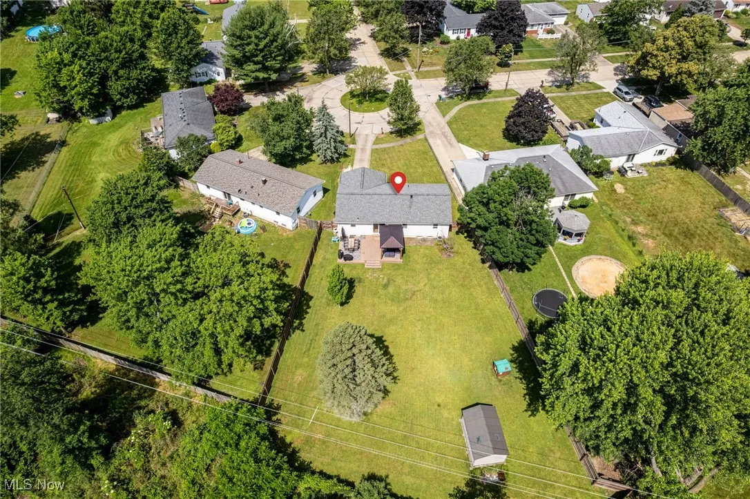 Aerial view of residential area