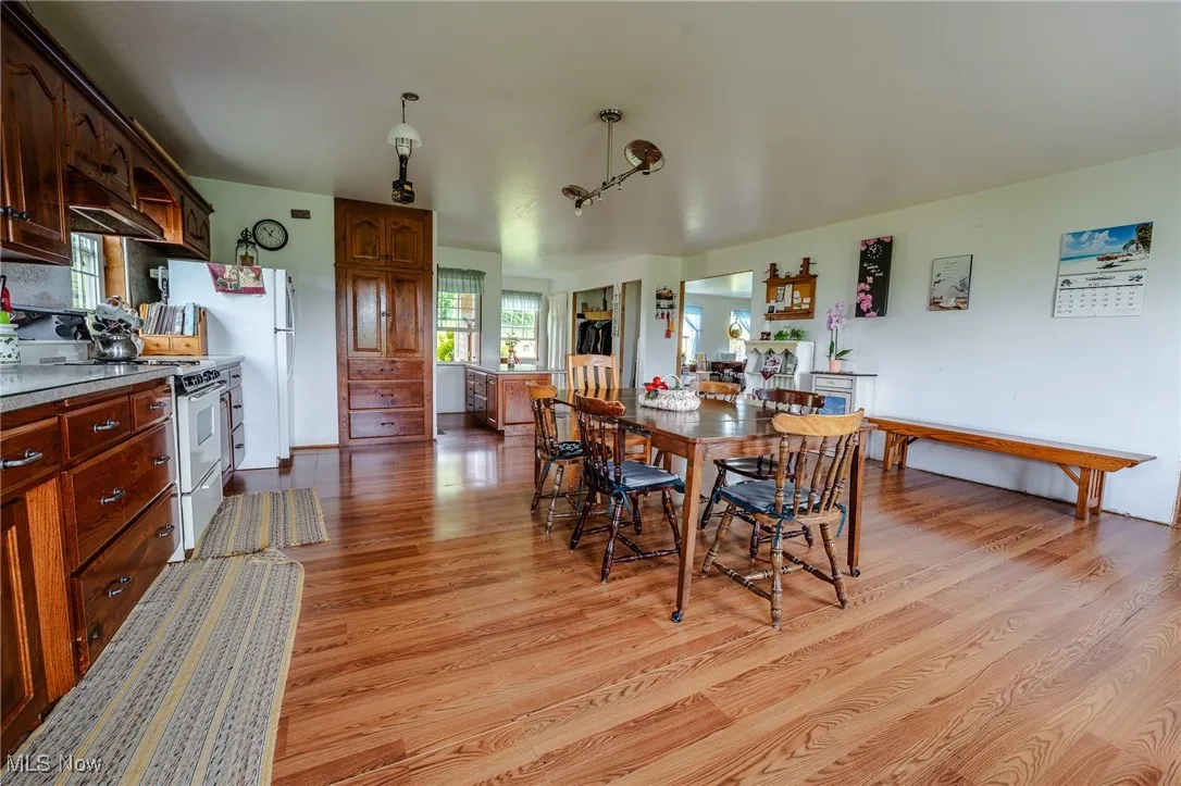 Dining space featuring light wood-style flooring