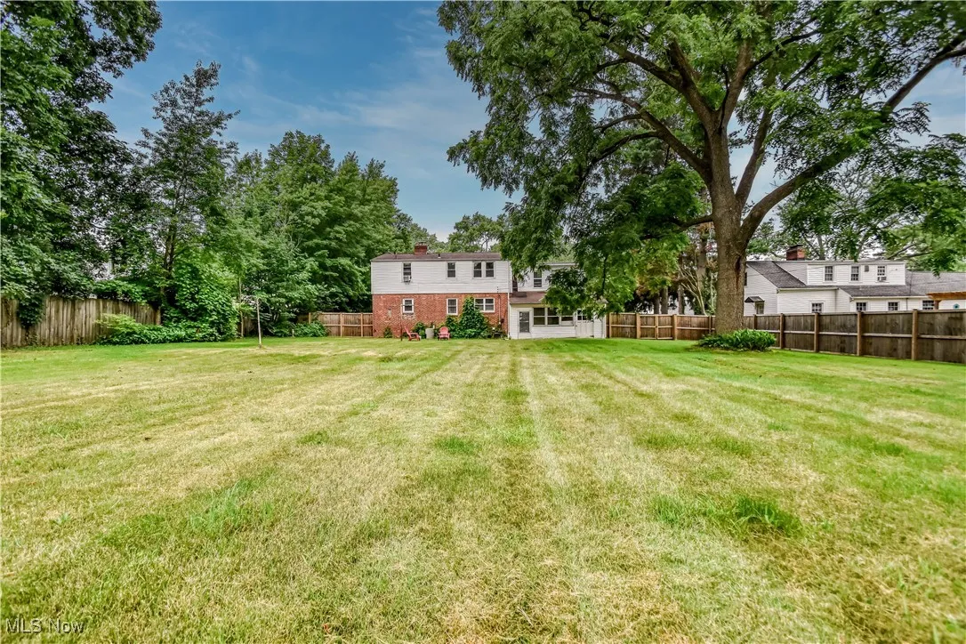 View of fenced backyard