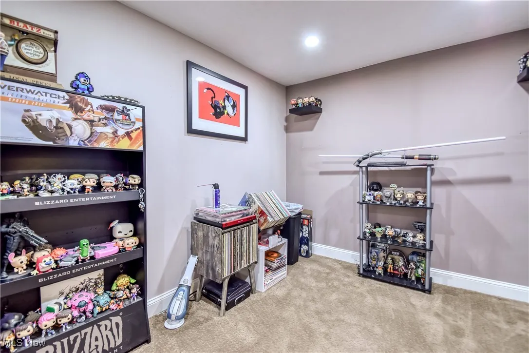 Miscellaneous room featuring carpet floors and baseboards