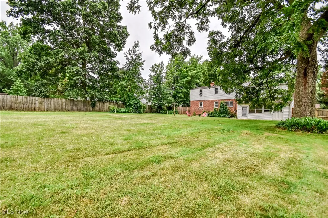 View of fenced backyard