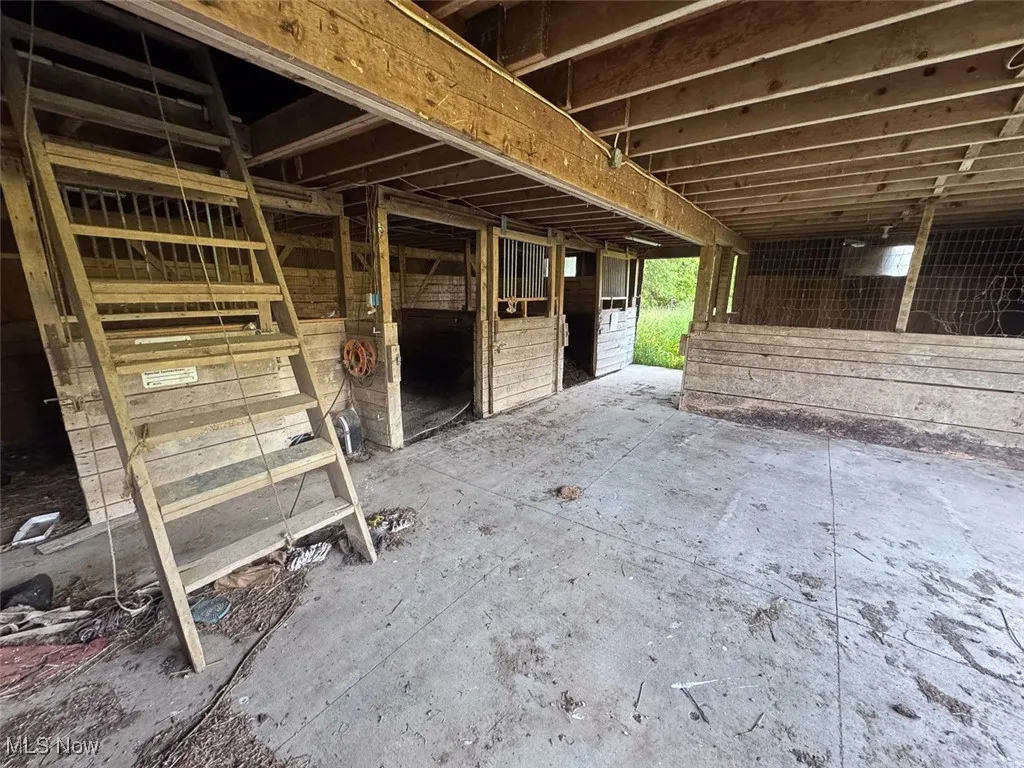View of horse barn