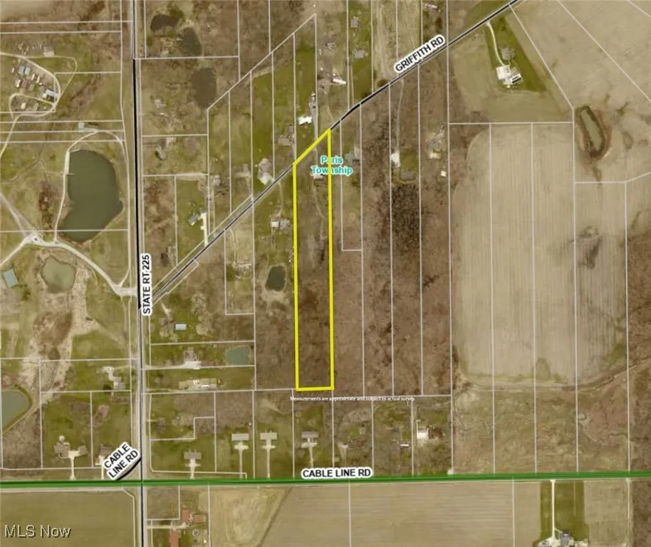 Aerial view of property's location featuring property boundaries highlighted