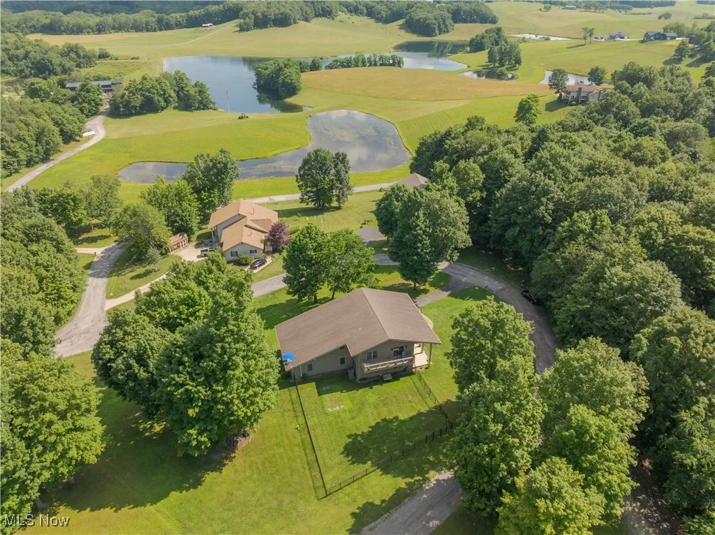Bird's eye view of a nearby body of water