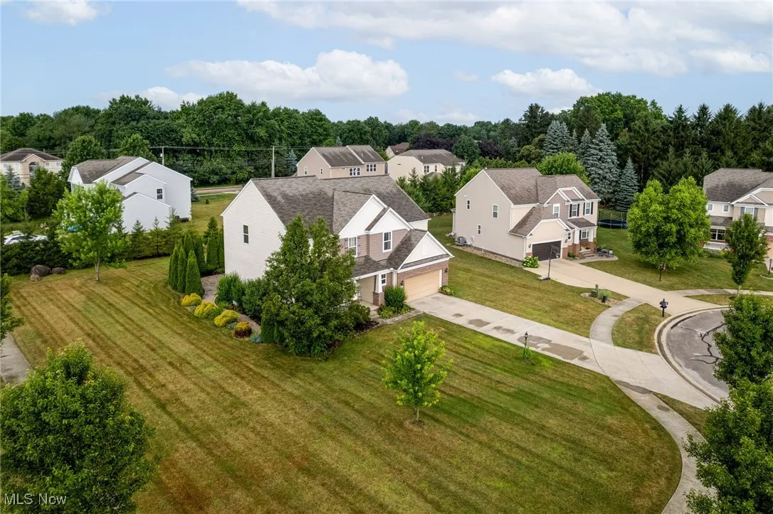 Aerial view of residential area