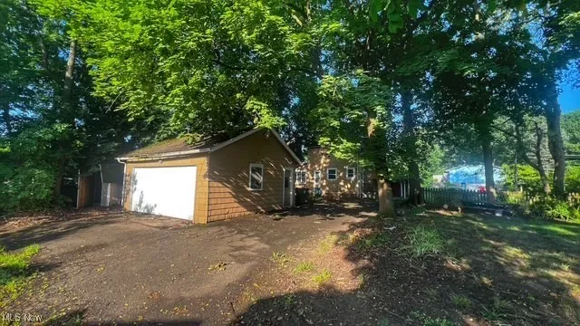View of detached garage