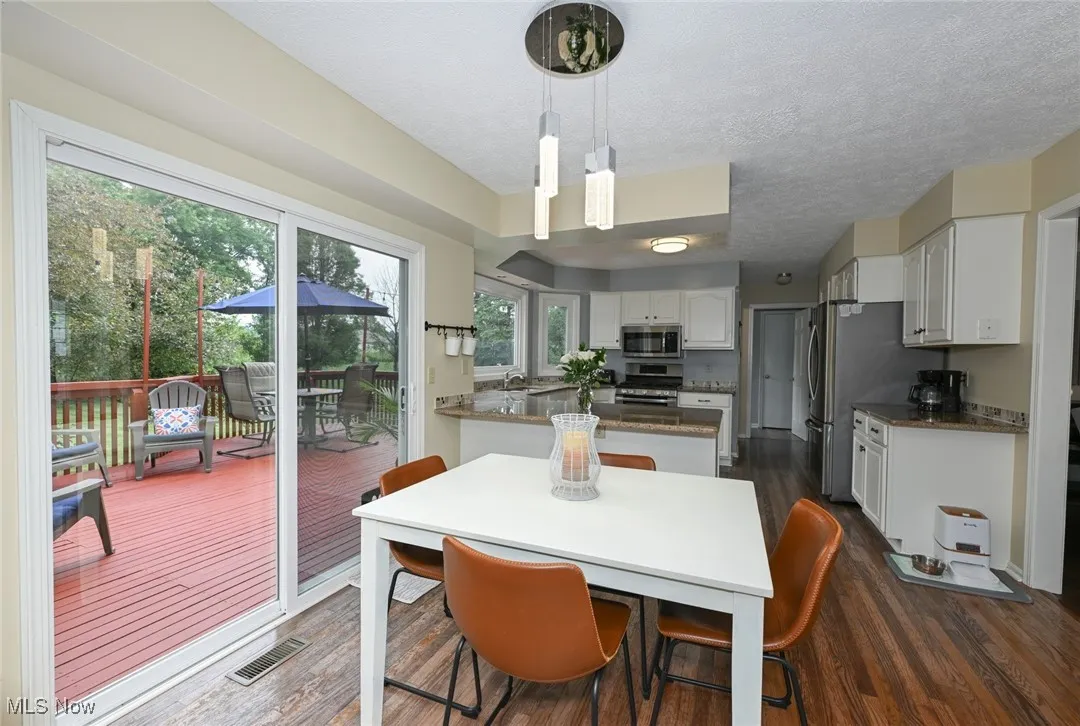 Kitchen eating area & slider to deck