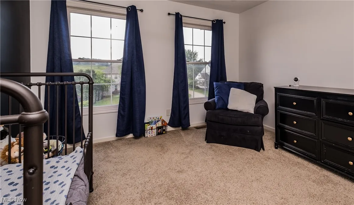 Bedroom with carpet and baseboards