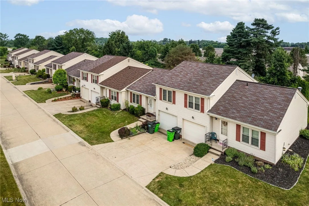 Aerial perspective of suburban area