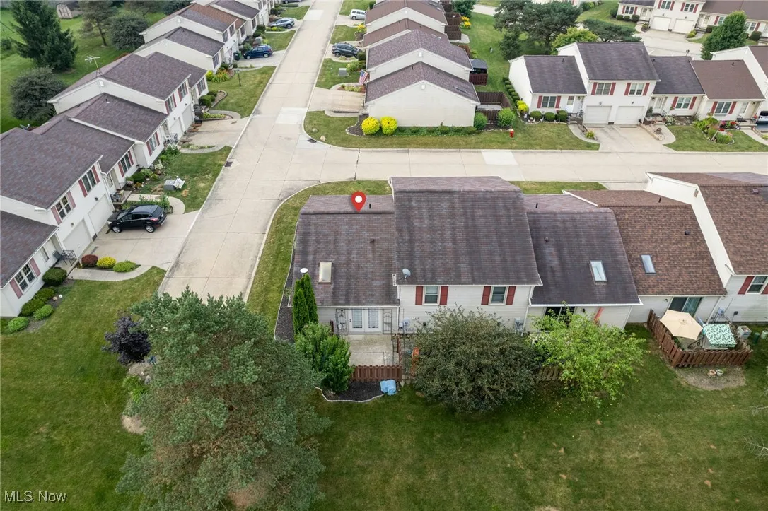 Aerial view of residential area