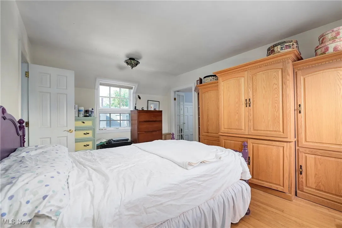 Bedroom with light wood-type flooring
