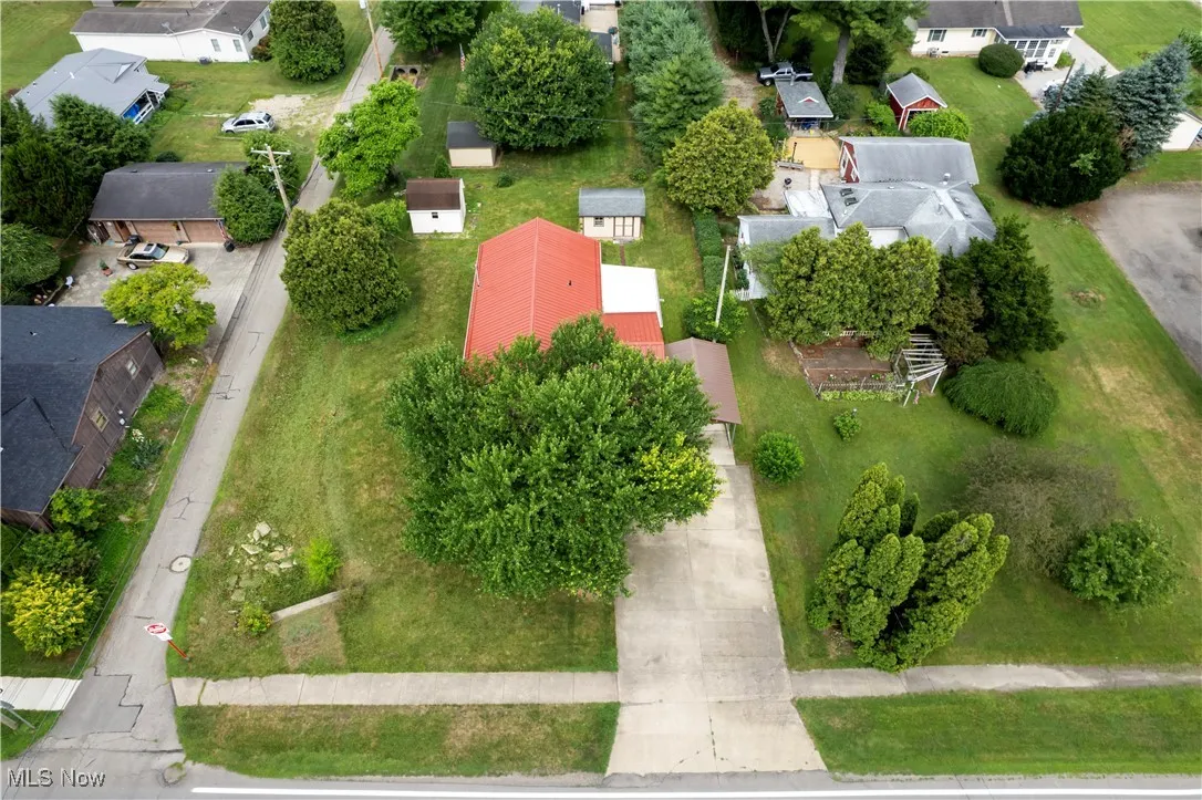 Aerial view of residential area