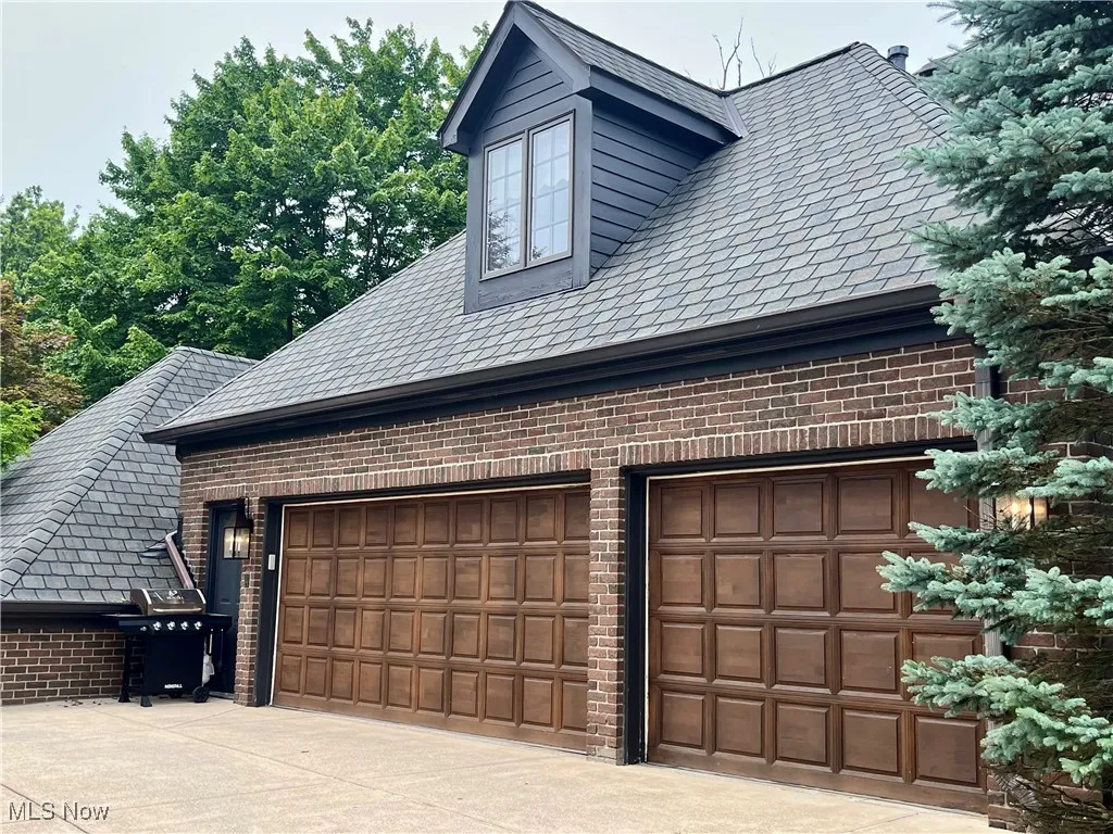 Oversized three car garage with custom storage.