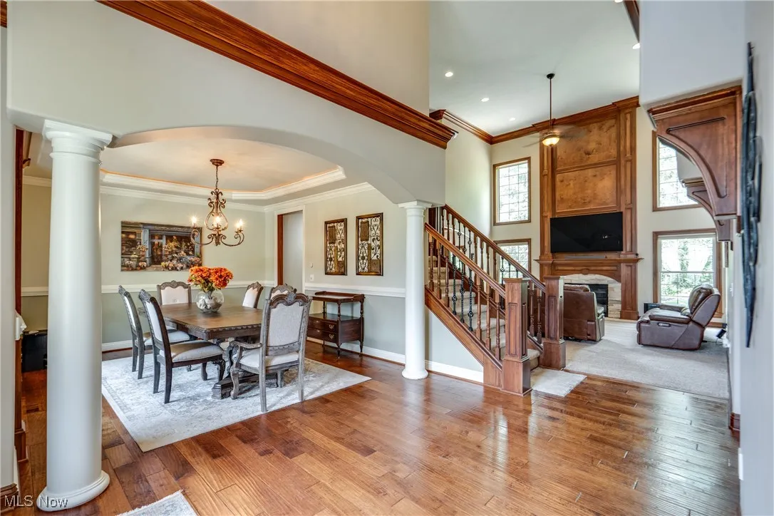 Foyer facing dining and great room
