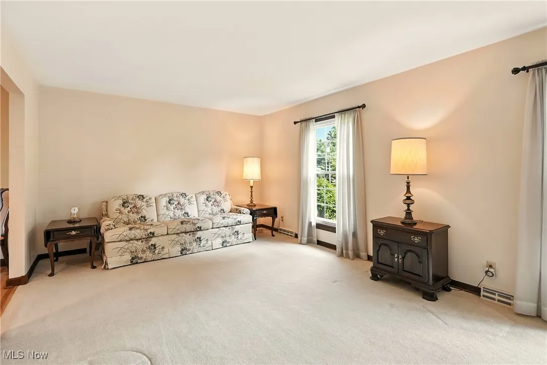 Living room featuring carpet floors