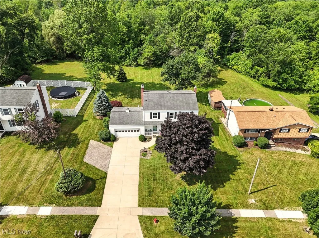 Bird's eye view of a heavily wooded area