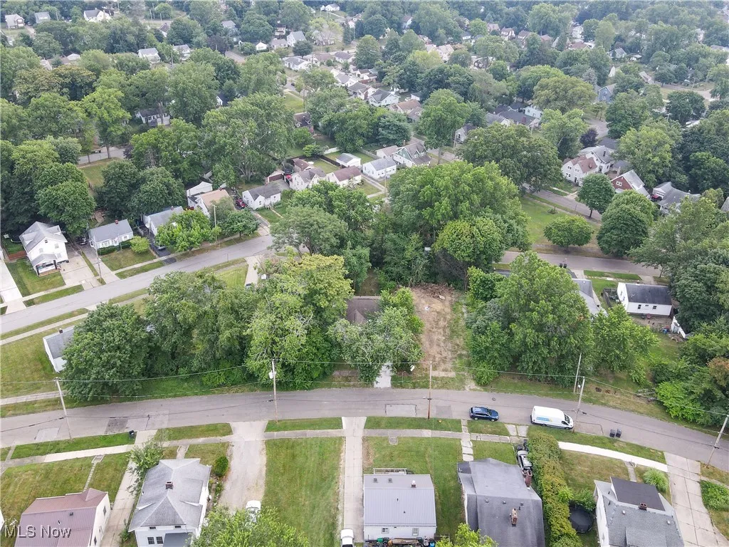Aerial perspective of suburban area