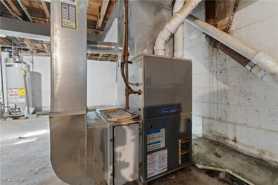Utilities featuring gas water heater