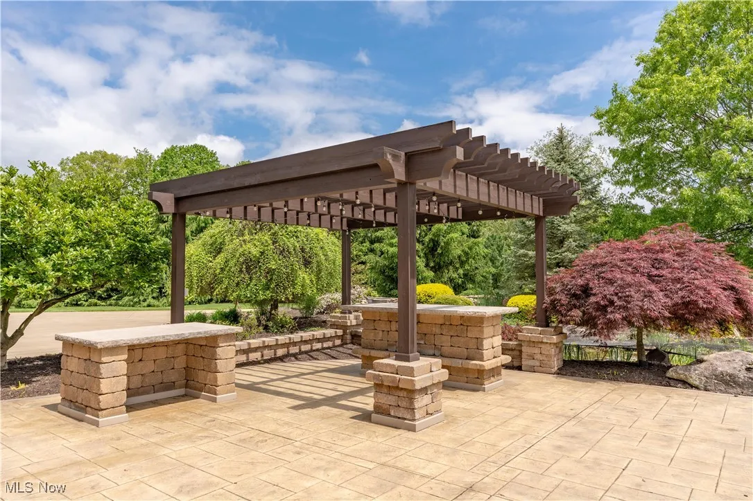 Specialty paver patio with pergola.