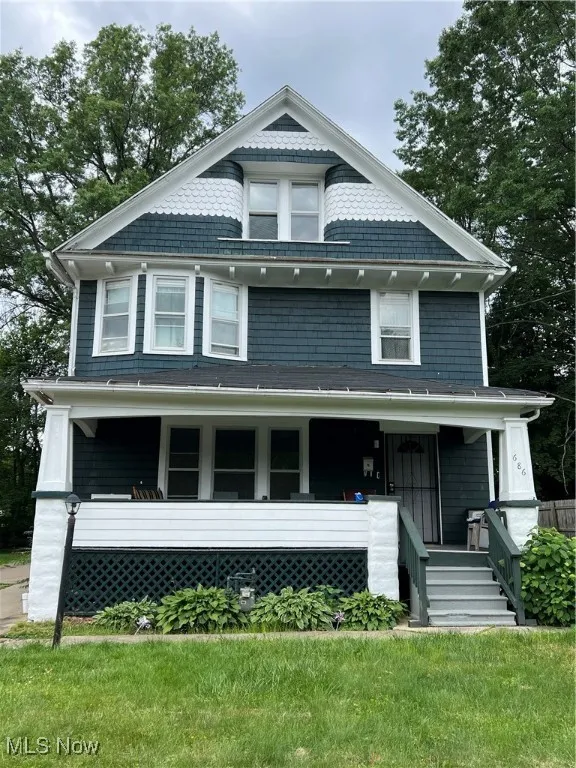 View of front of home with a porch