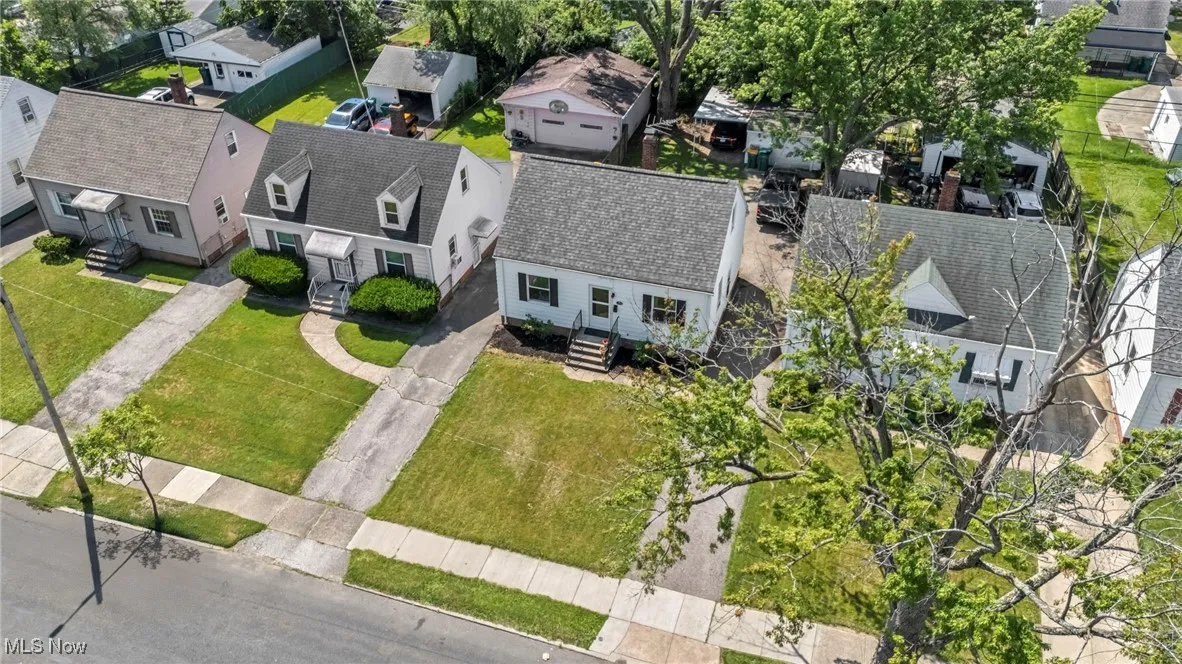 Aerial view of residential area