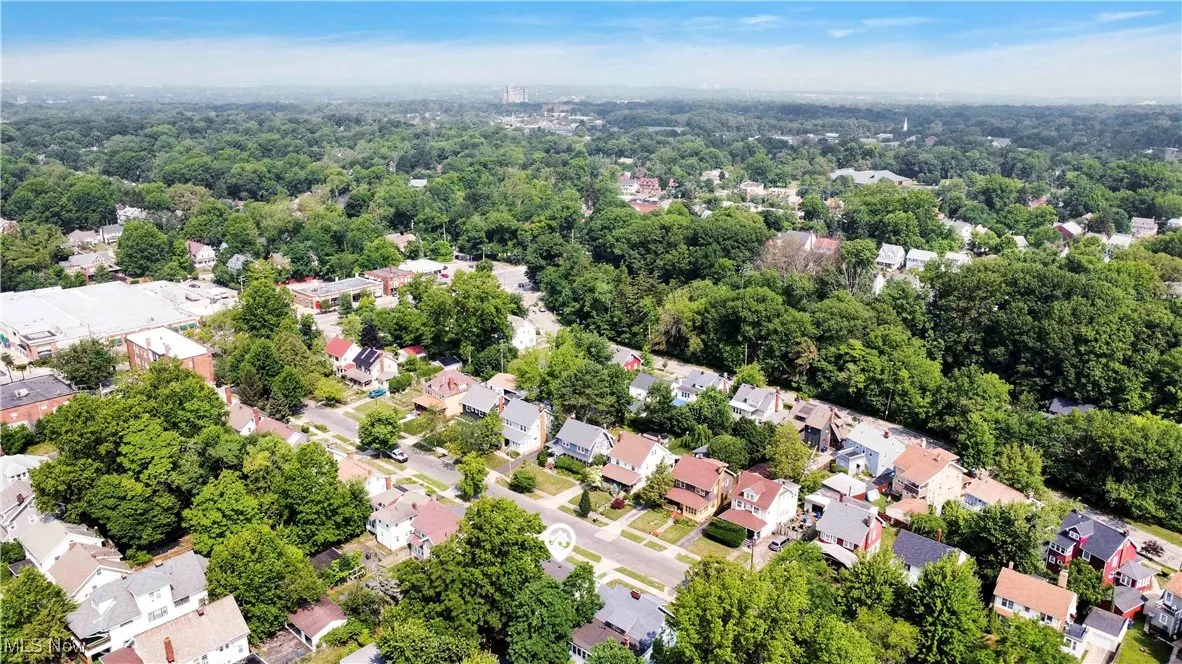 Aerial perspective of suburban area