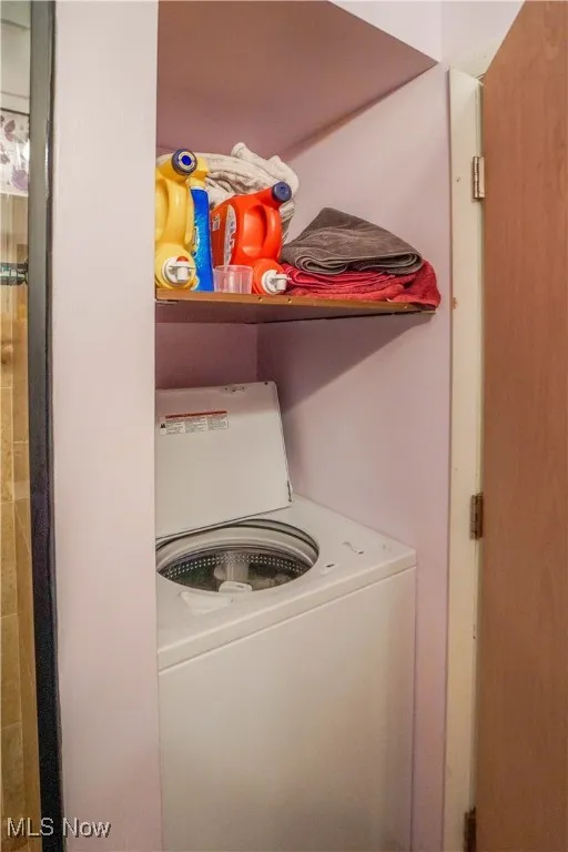 Washer within bathroom