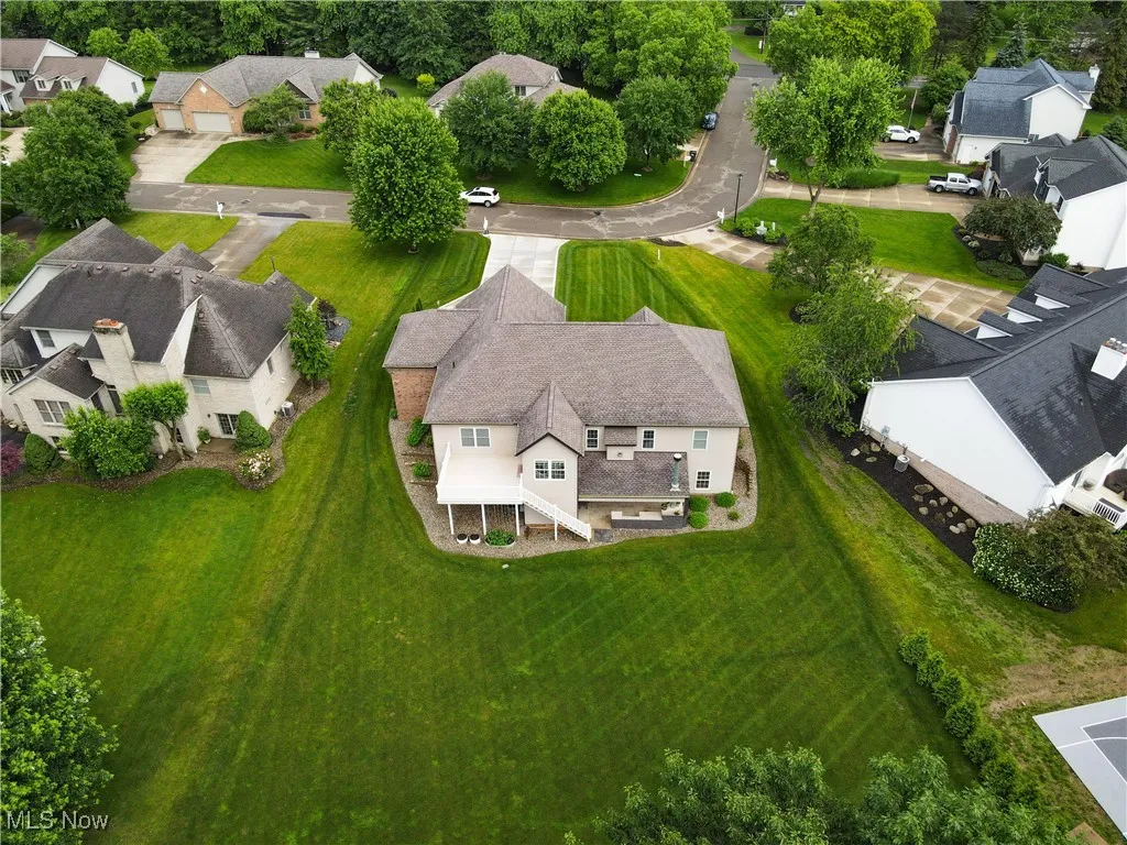 Aerial perspective of suburban area