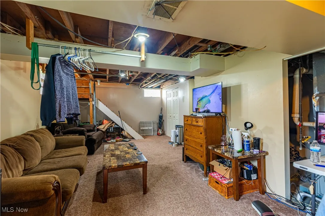 Below grade area with carpet