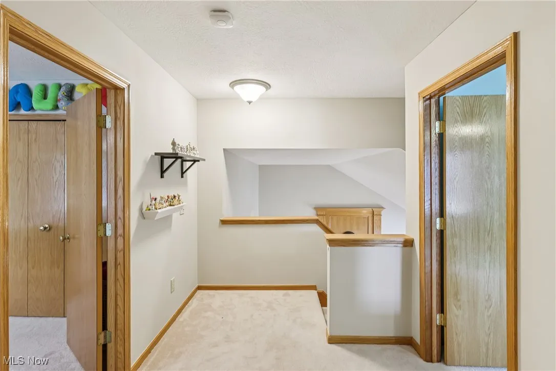 Loft area with carpet flooring
