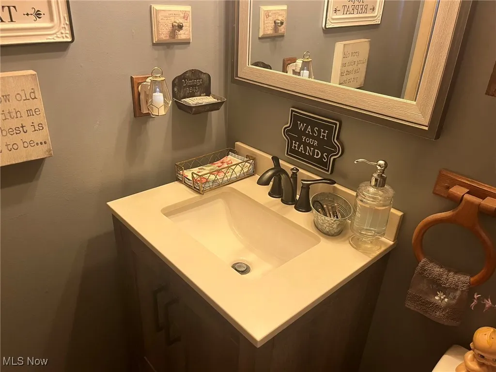 Bathroom featuring vanity