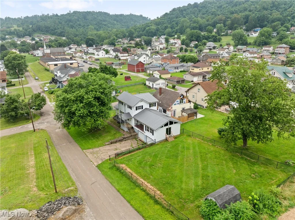 Aerial view of residential area