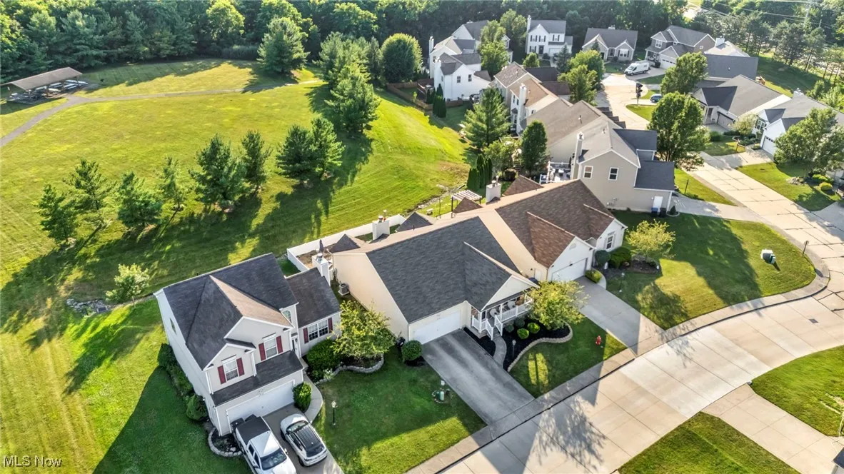 Aerial perspective of suburban area