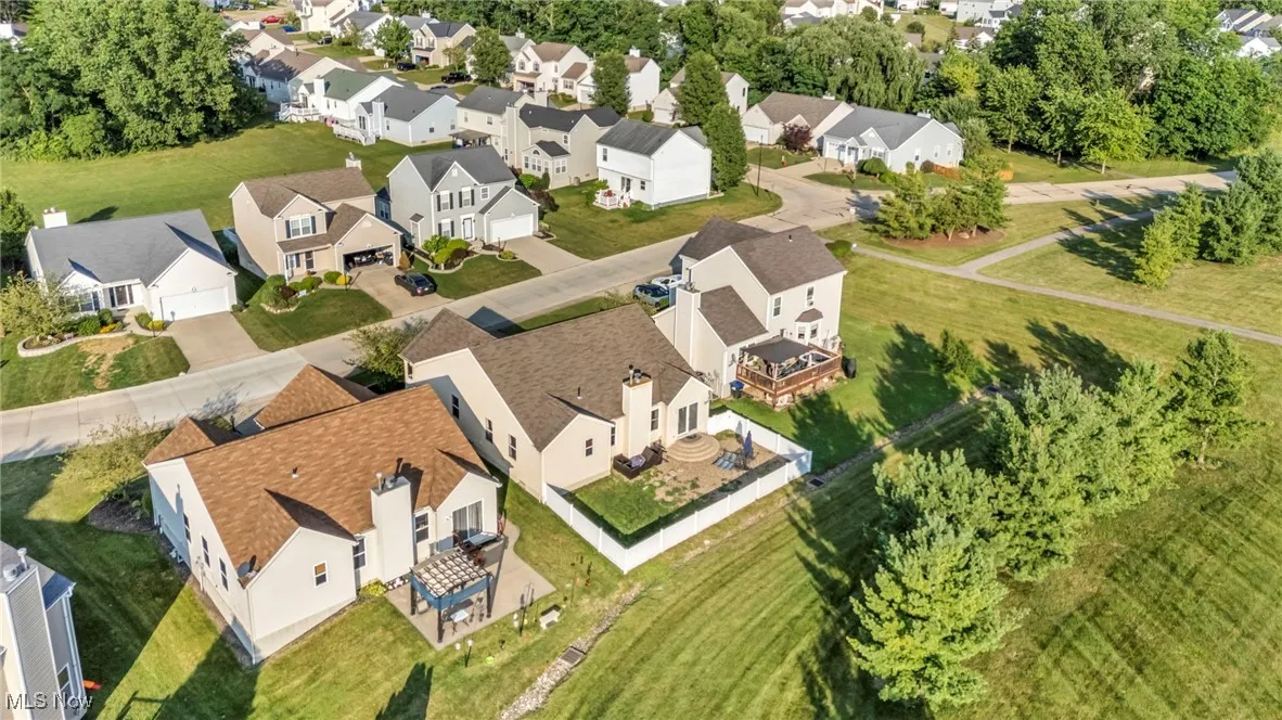 Aerial view of residential area