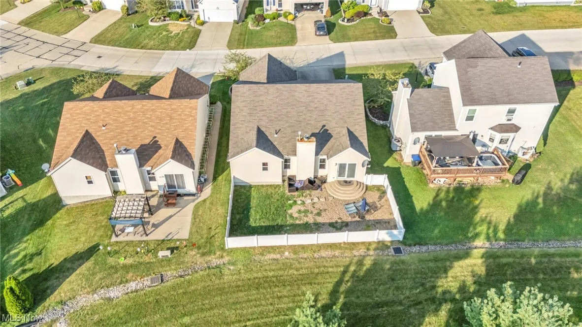 Aerial perspective of suburban area