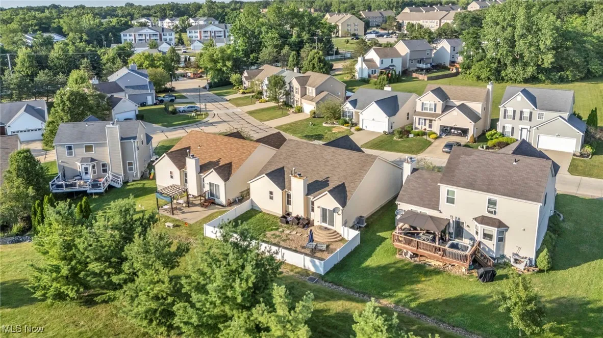 Aerial view of residential area