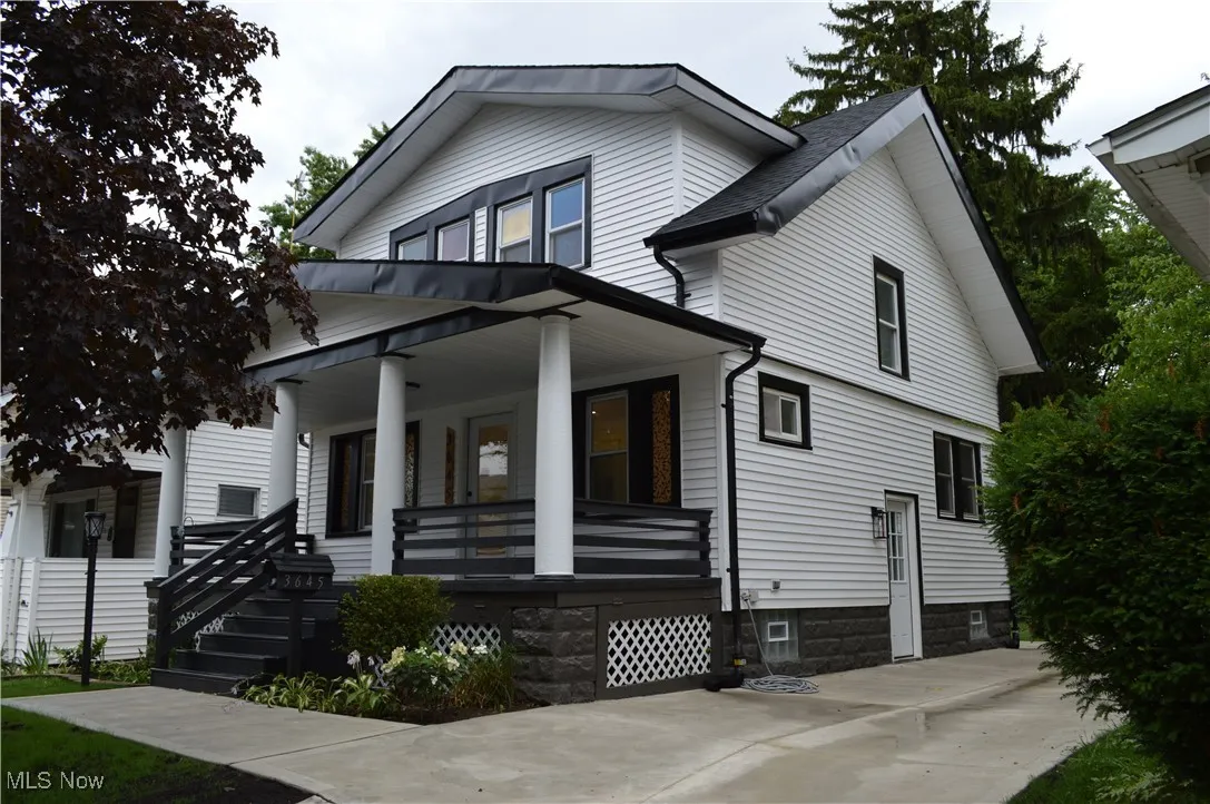View of front of home featuring covered porch
