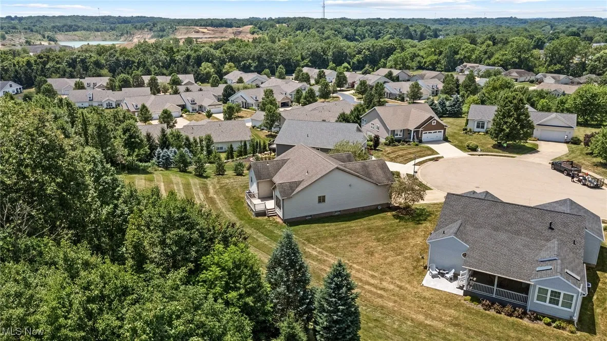 Aerial perspective of suburban area