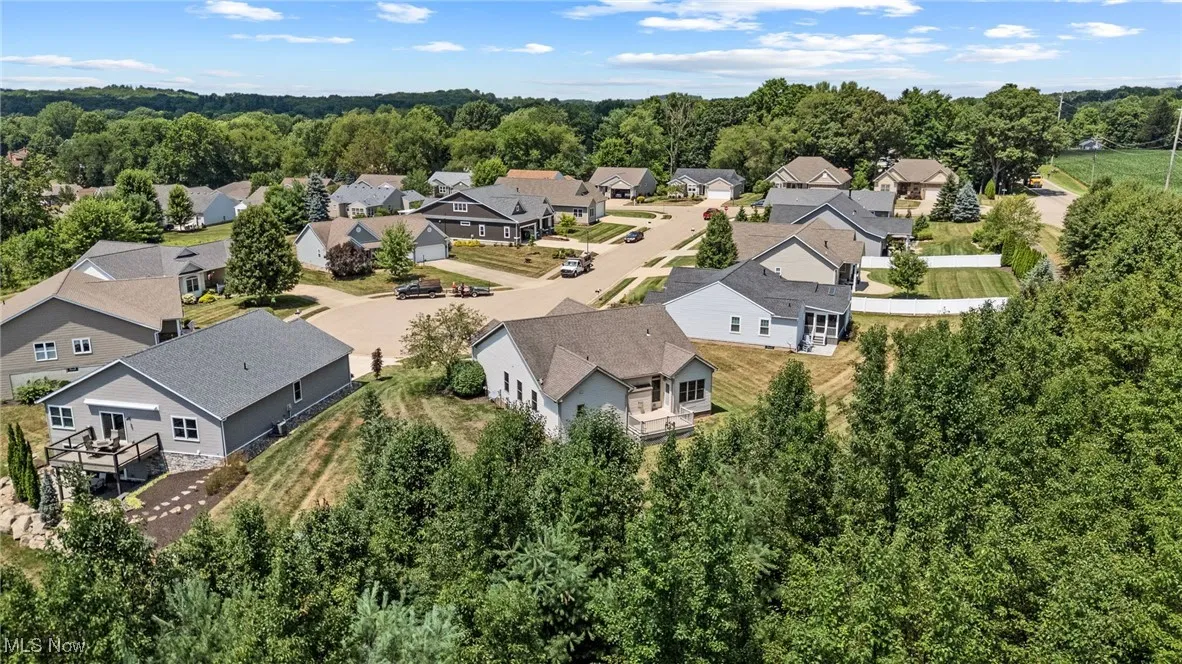 Aerial perspective of suburban area