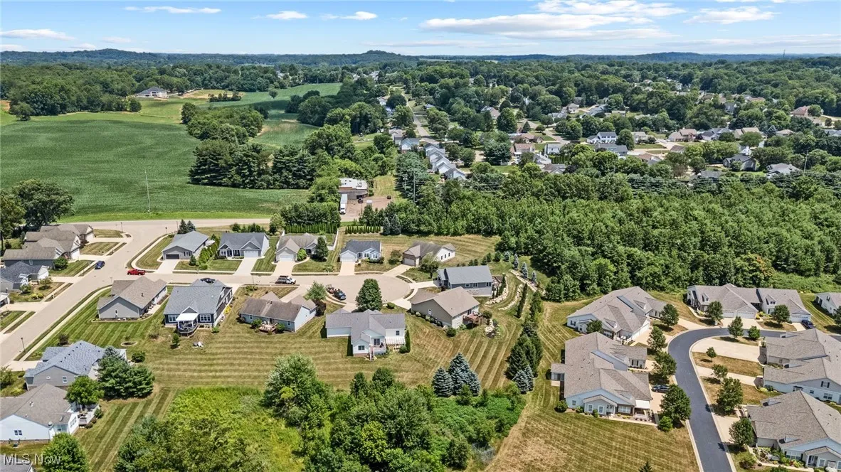 Aerial perspective of suburban area
