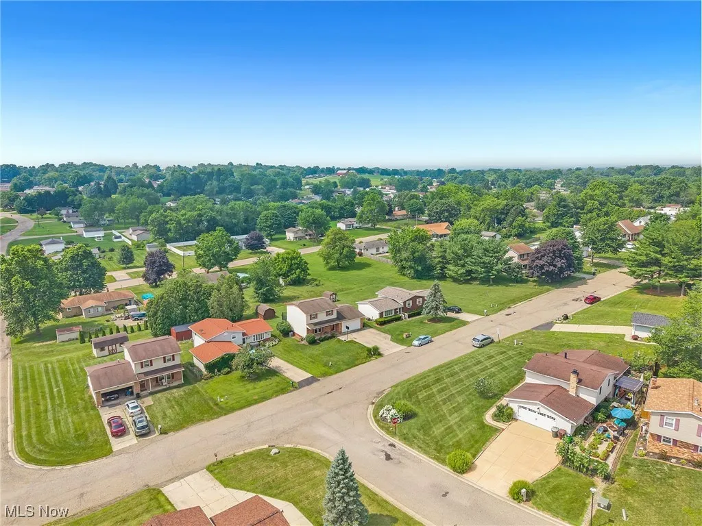 Aerial perspective of suburban area