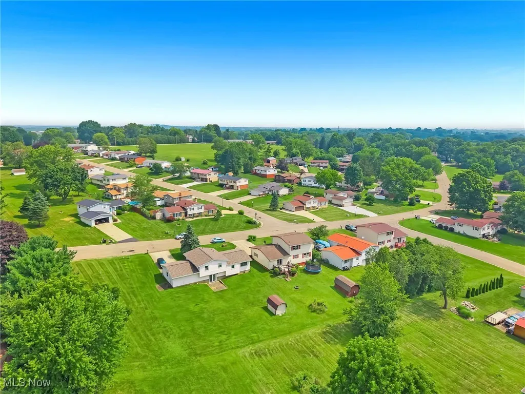 Aerial view of residential area
