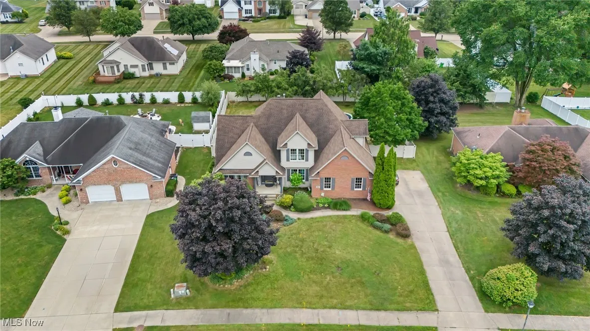 Aerial perspective of suburban area